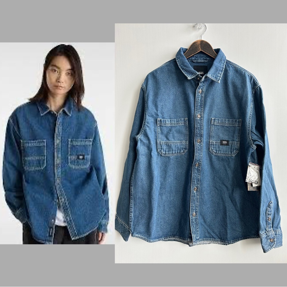 M NEW Vans Stevens Denim Top
